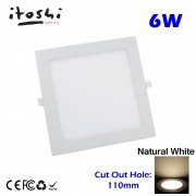 6W LED Slim Panel Light for Plaster Ceiling Natural White